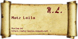Matz Leila névjegykártya
